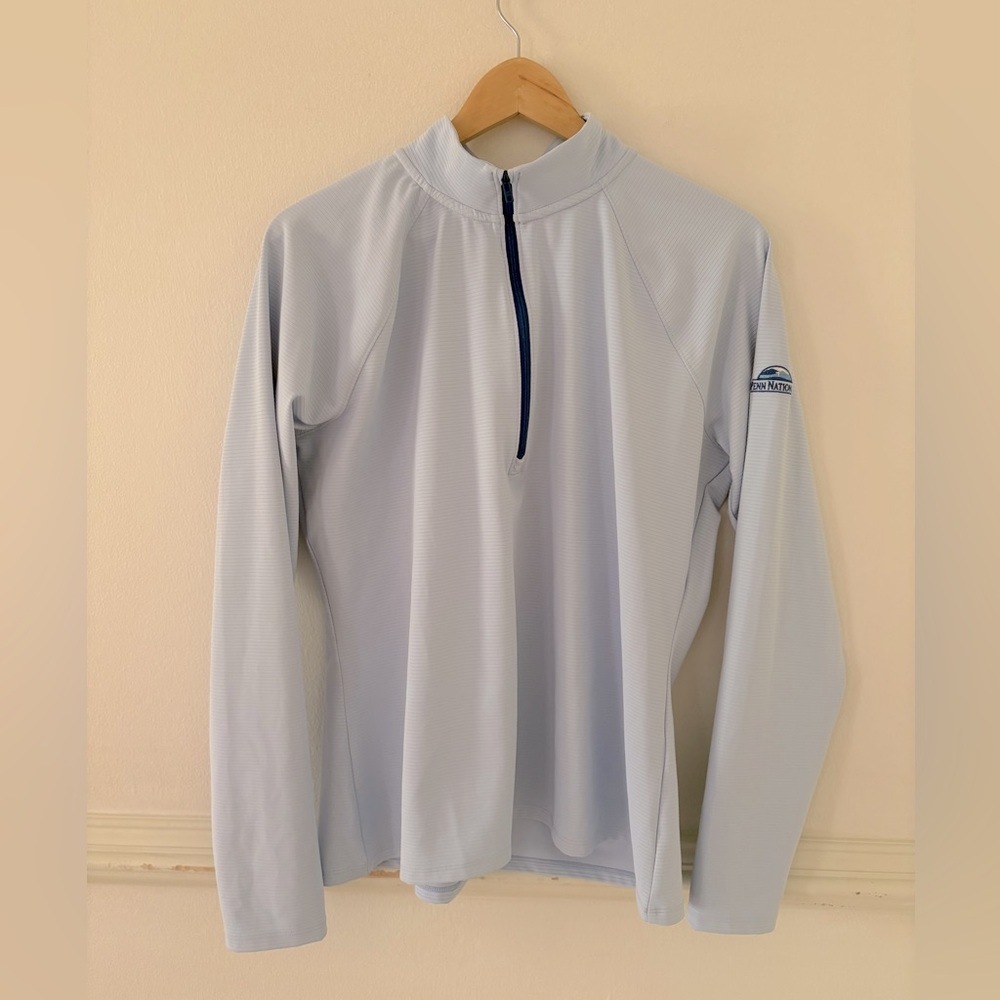UNDER ARMOUR Golf Quarter Zip Ribbed Pullover | XL | Penn National Logo | Blue